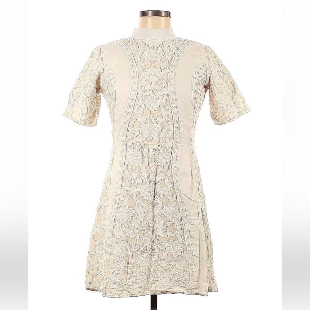 Kas New York cream & white lace dress, size M.